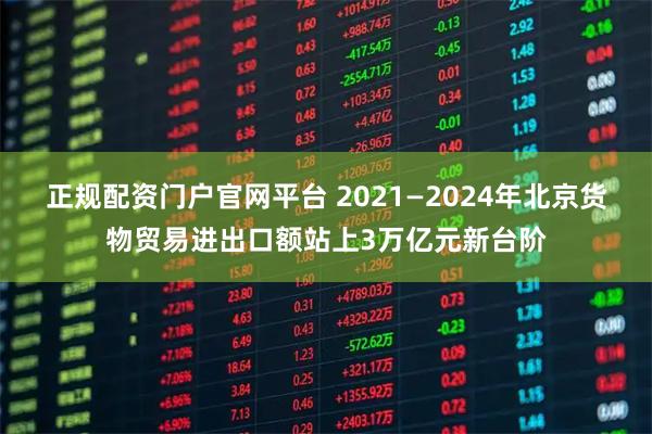 正规配资门户官网平台 2021—2024年北京货物贸易进出口额站上3万亿元新台阶